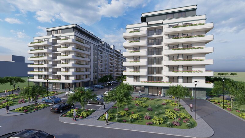 Plaza Pipera, apartament 4 camere, curte privata, bloc finalizat.